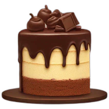 Cake with pieces of chocolate  emoji