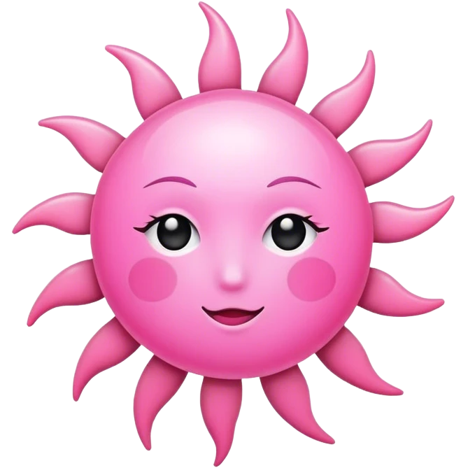 Pink sun emoji