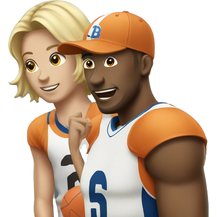 sportman talking with person  emoji