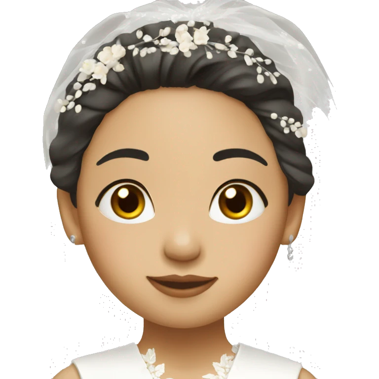 Asian bride, light skin with white wedding dress emoji