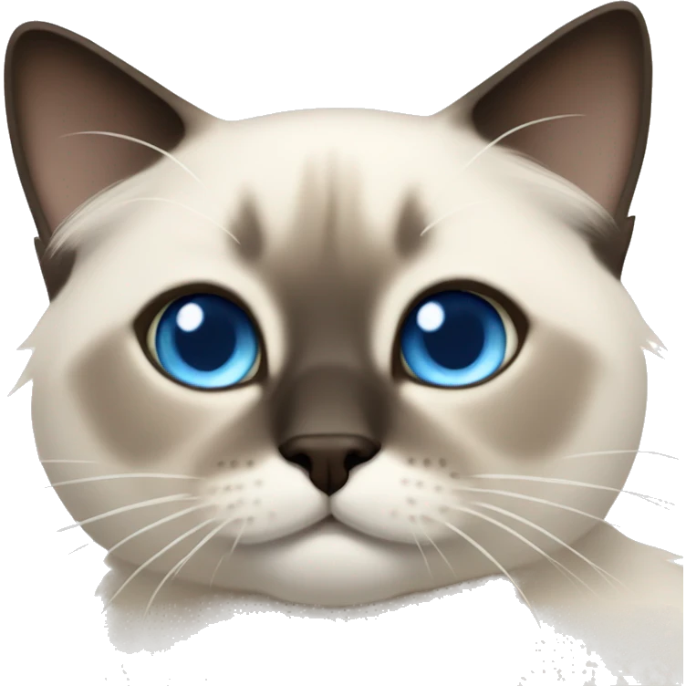 fluffy siamese cat blue eyes emoji