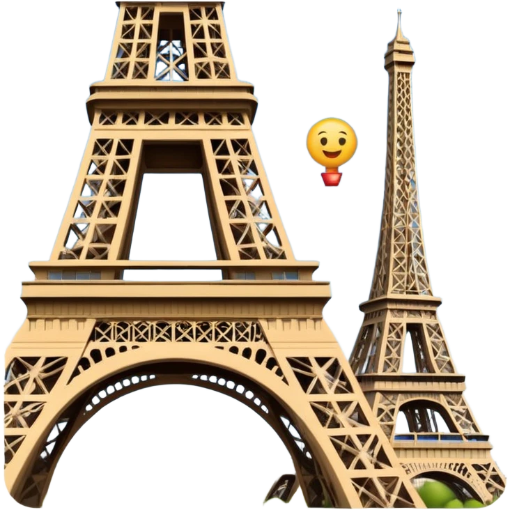 emojis climbing the Eiffel Tower emoji