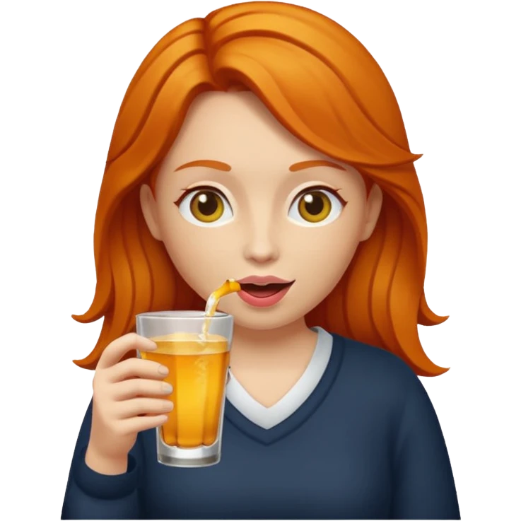 ginger woman drinking emoji
