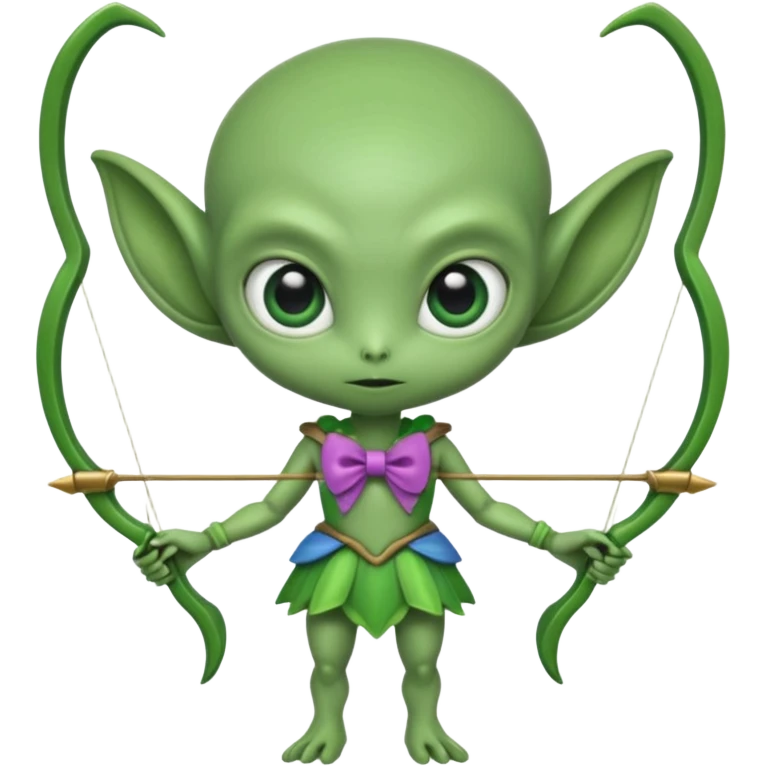 alien with bow emoji