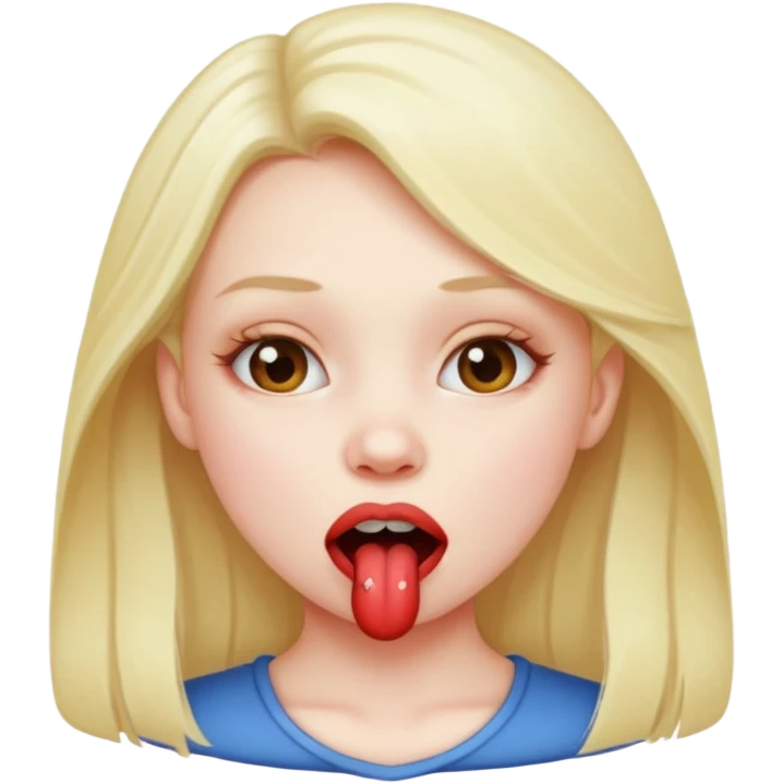 A girl biting her under lip emoji