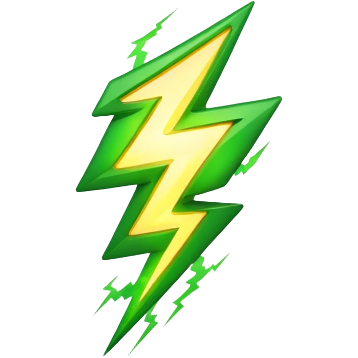 make warm light Green lightning emoji