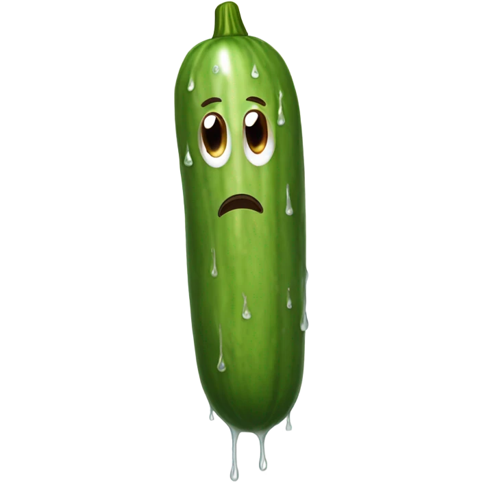 Brown skinny long cucumber with white paint dripping emoji