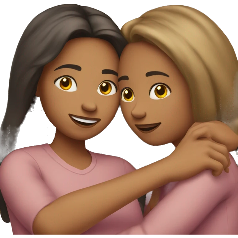 Sisters hugging emoji