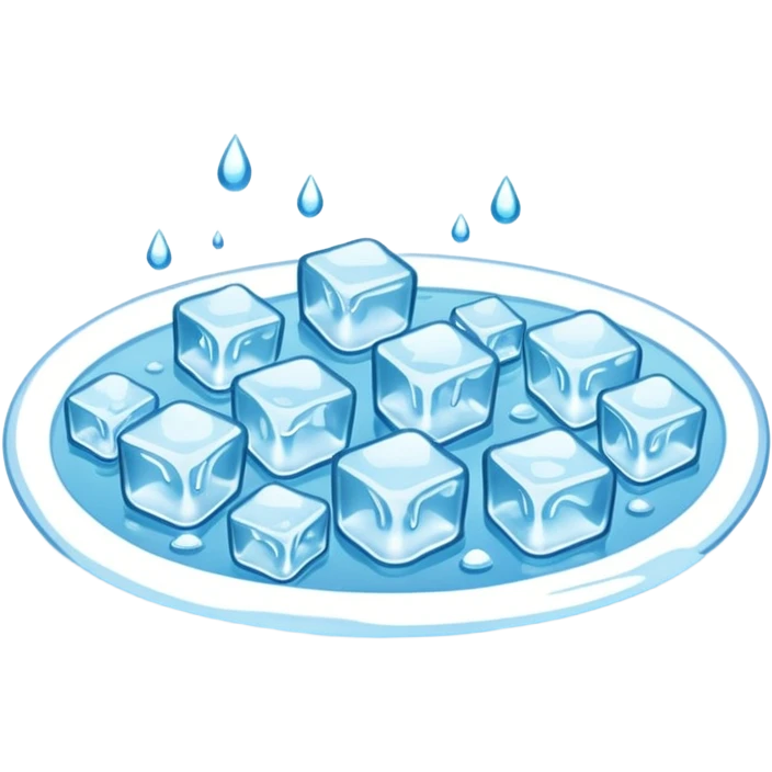 Puddle of water and ice cubes emoji