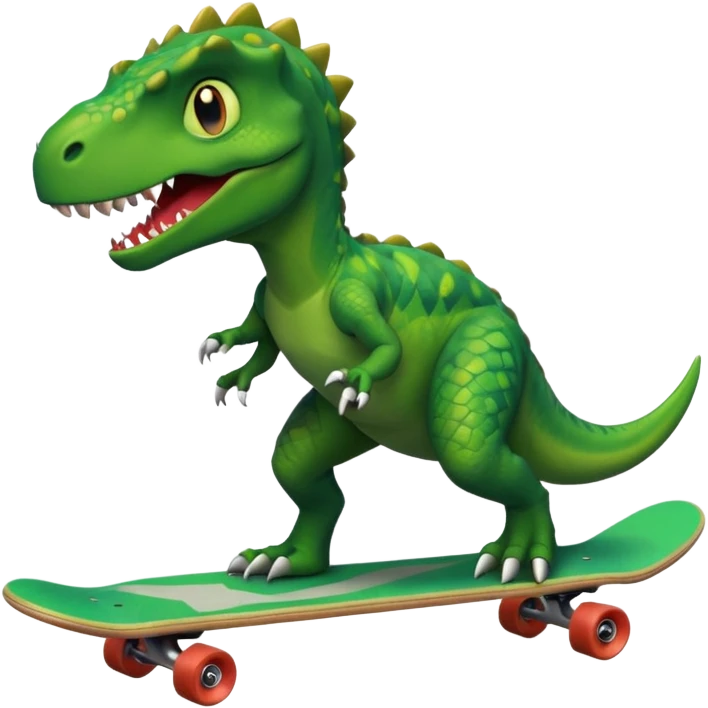 Dinosaur on a skateboard emoji