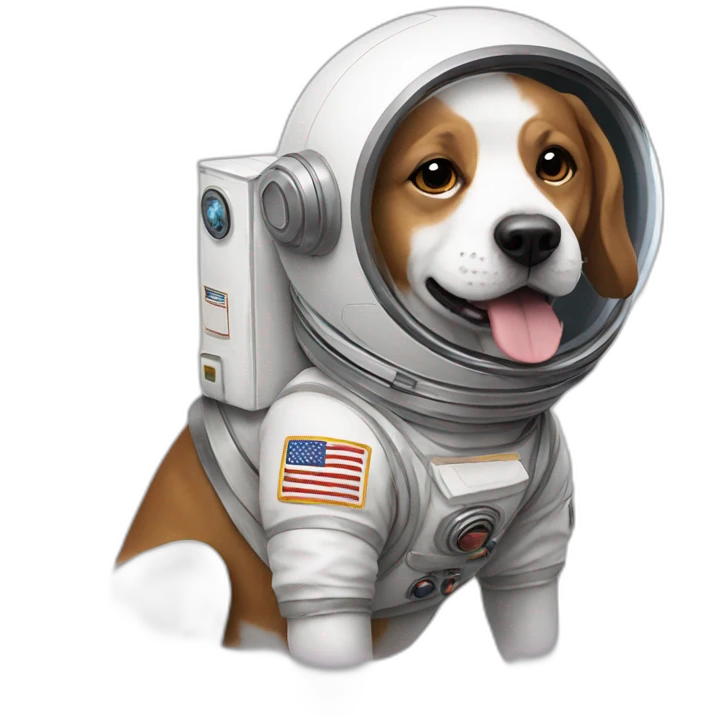 Dogs as if they were astronauts emoji