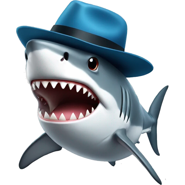 Shark with hat emoji
