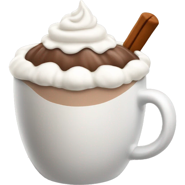 Hot cocoa with whipped cream no plate emoji
