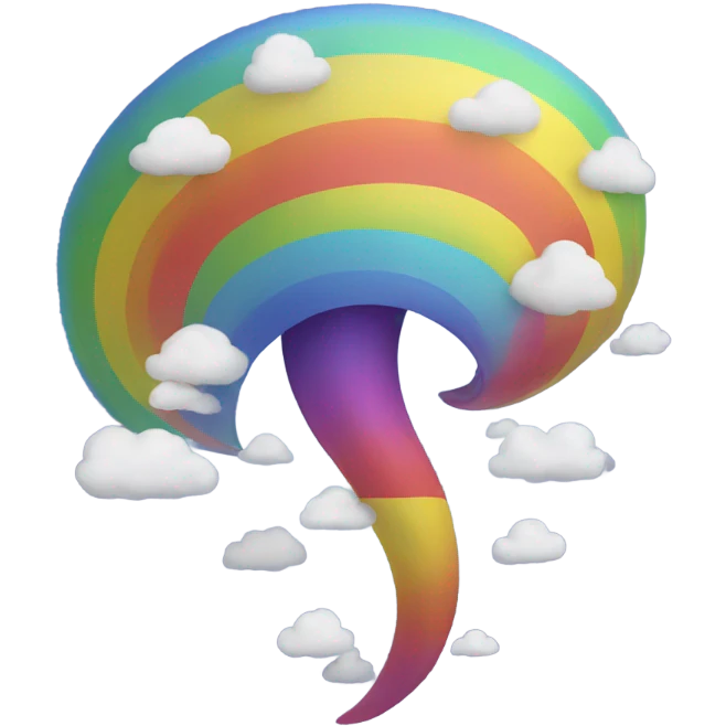 Tornado with little colorful rainbows emoji