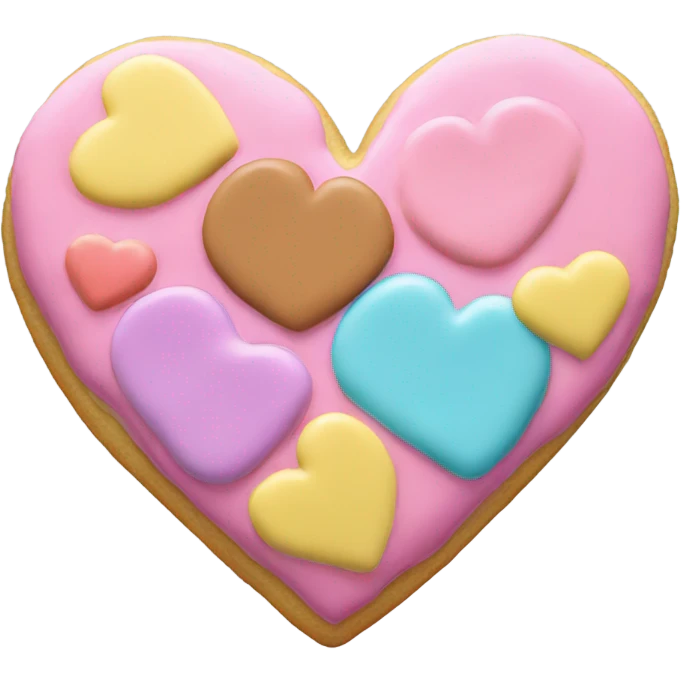 heart shaped biscuit with icing emoji