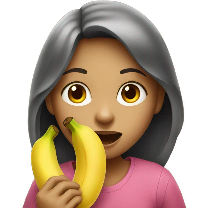 Girl eating banana emoji