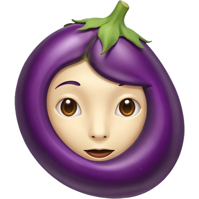 eggplant with a human face  emoji