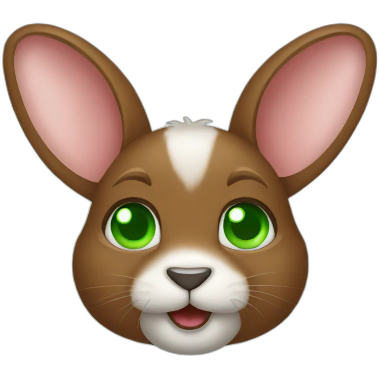 brown rabbit with green eyes  emoji