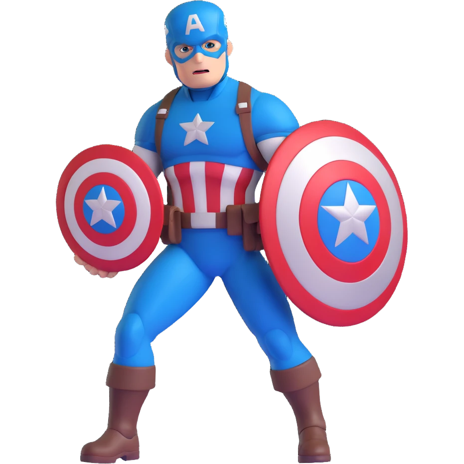 Captain America superhero with shield emoji