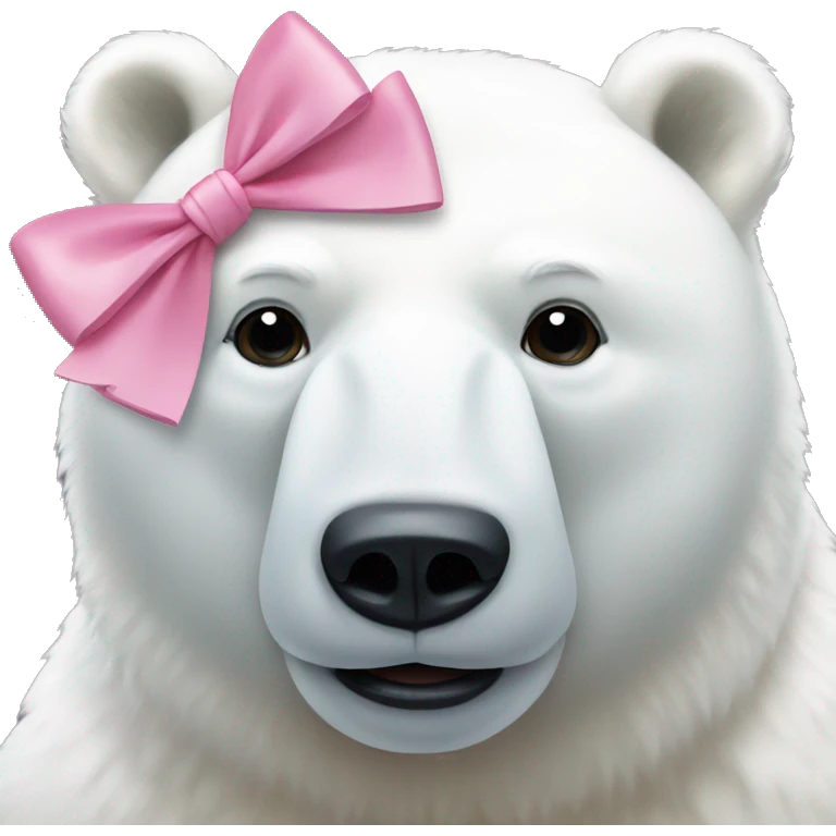 Polar bear with pink bow emoji