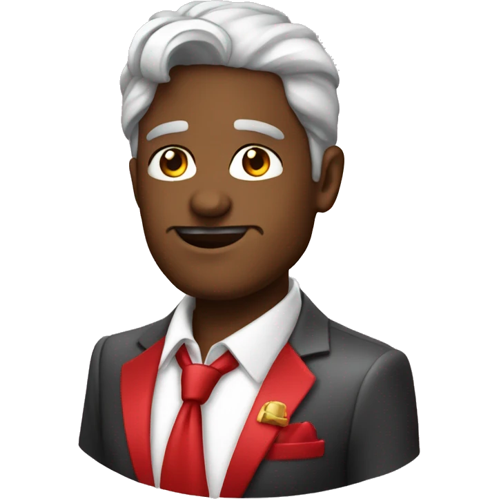 mago con traje rojo y brillos emoji