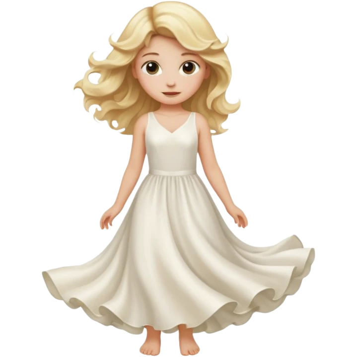 a wavy blonde girl with white sexy dress emoji