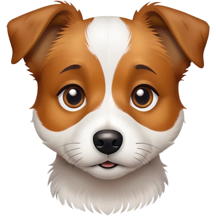 super scruffy jack russell mix with big eyes emoji