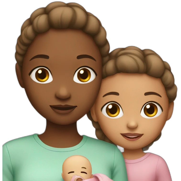 Girl with baby girl emoji