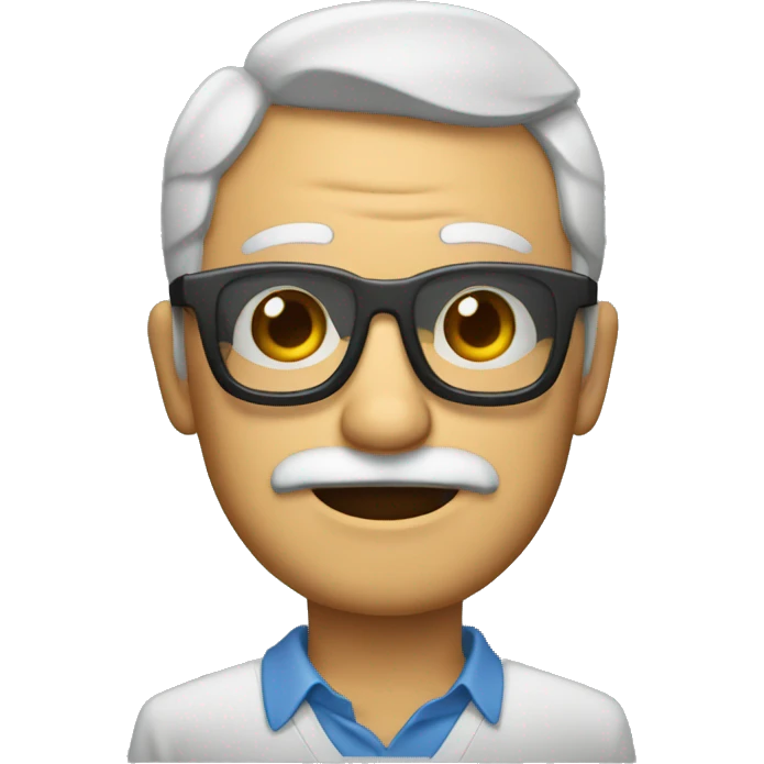 Hombre viejo con gafas y calvo emoji