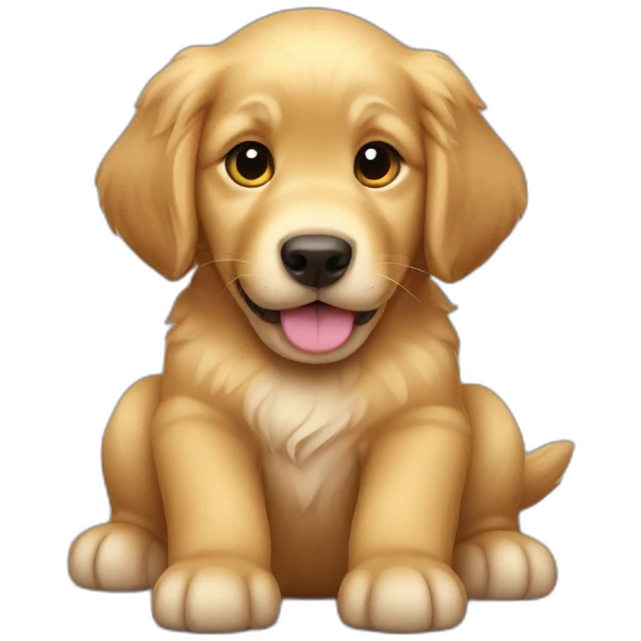 puppy golden retriever happy emoji