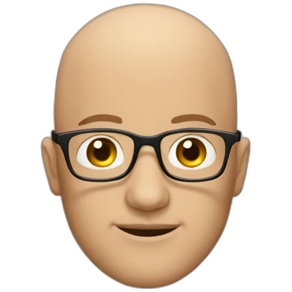 Bald man with glasses emoji