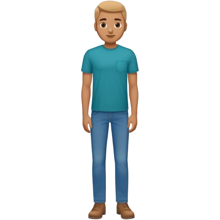wearing teal blue shirt and blue jeans emoji