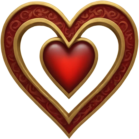 red gold gothic heart emoji