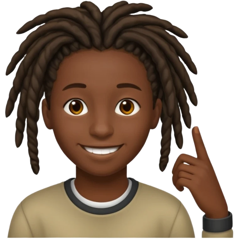 an african teen with short dreadblocks emoji
