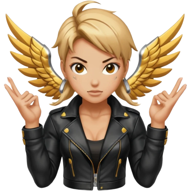 Make me look like a cool female street fighter from the video game, I want the power to fly too. Also make me sparkly. emoji