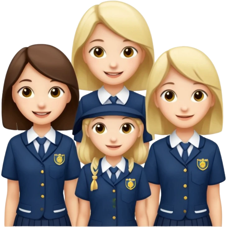 niñas con uniformes escolares emoji