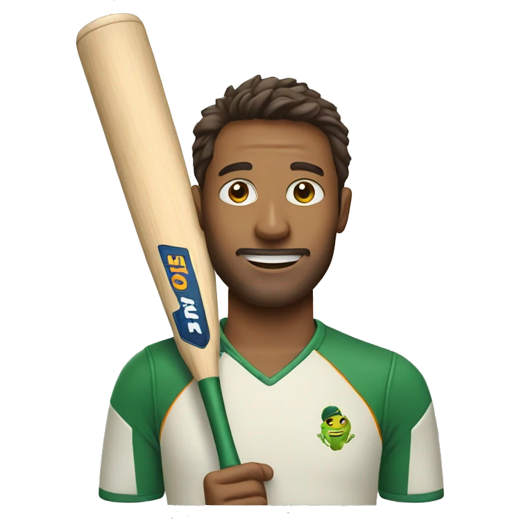 Man with a cricket bat emoji