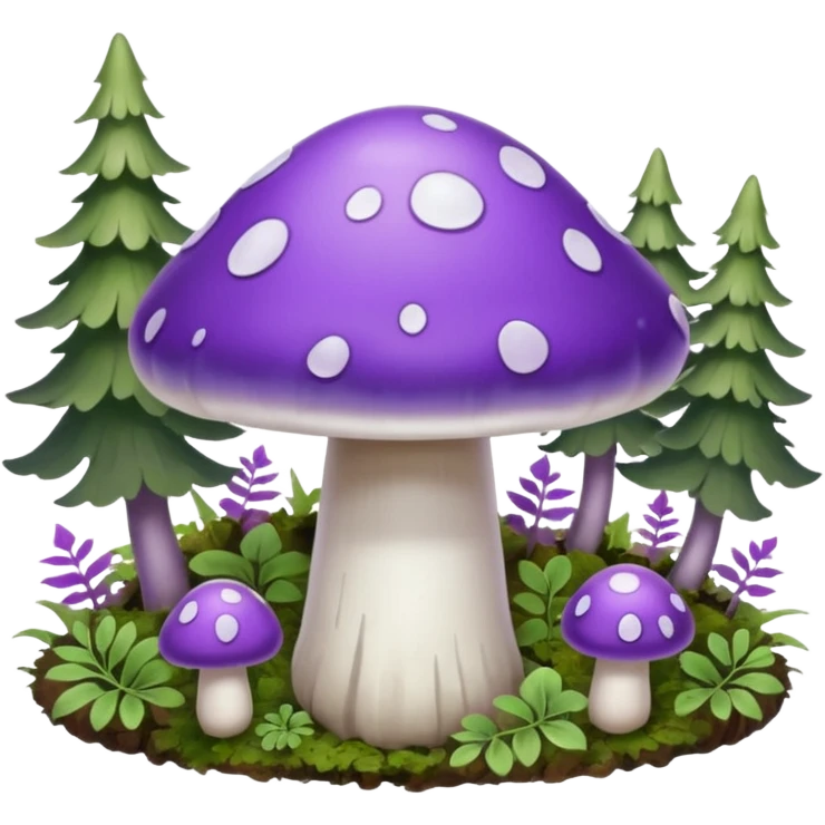 cogumelo fantasma fantasma roxo e branco emoji