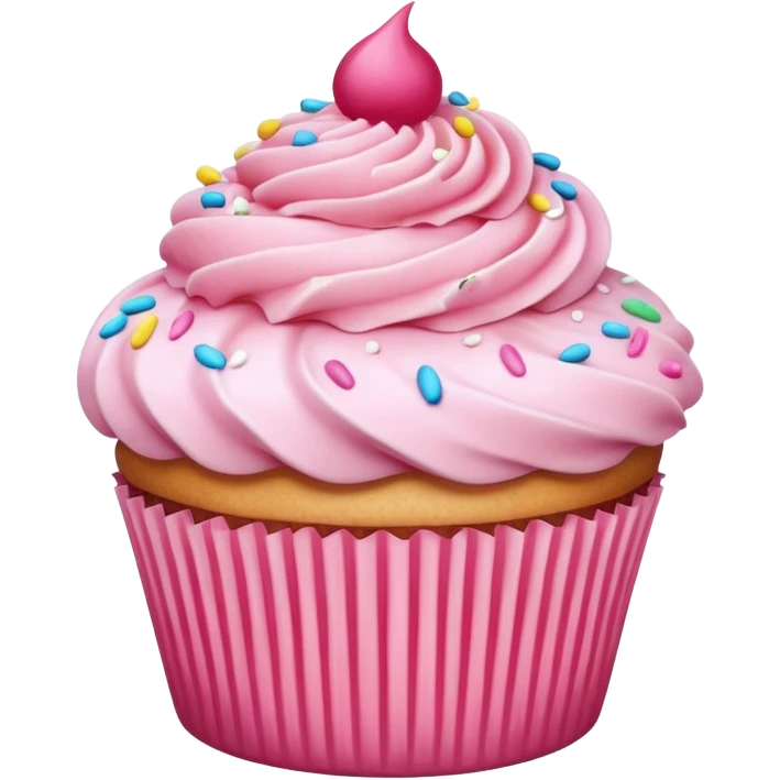 Cupcake with pink icing emoji