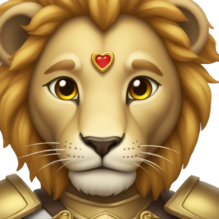 lion paladin in love, hearts in his eyes emoji
