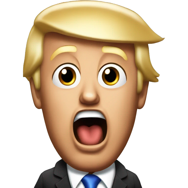 Donald Trump making the surprised YouTuber face  emoji