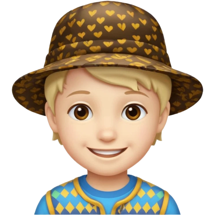 print hat with kid emoji