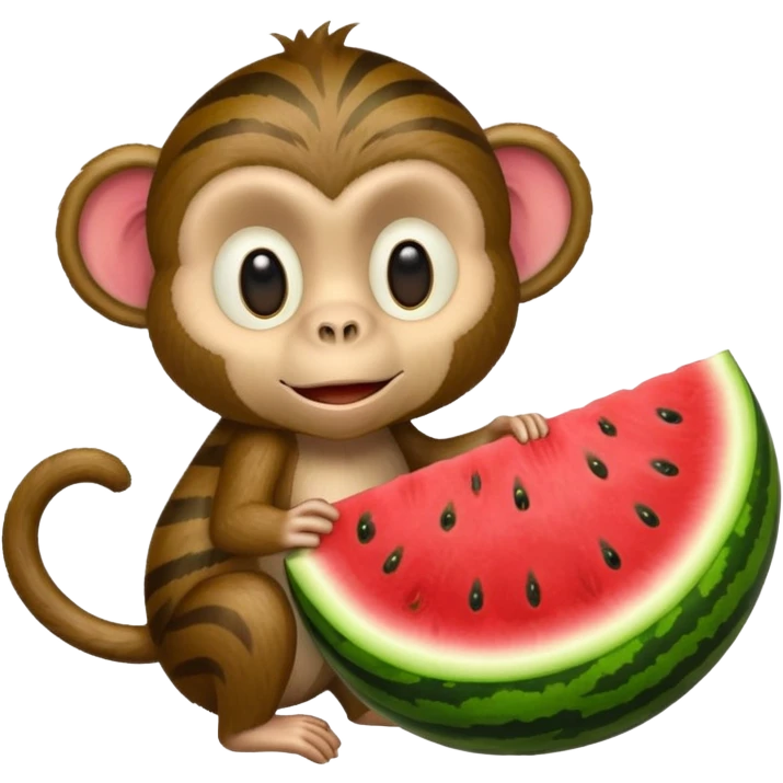 Monkey holding watermelon emoji