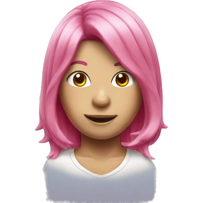 Shark with pink wig emoji