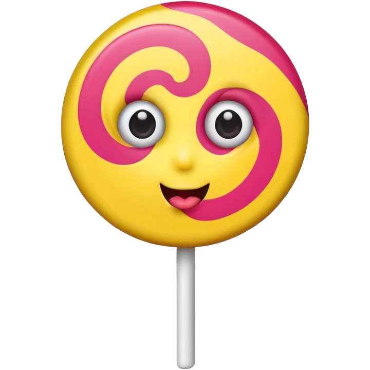 cute lollipop with eyes and mouth and personality emoji