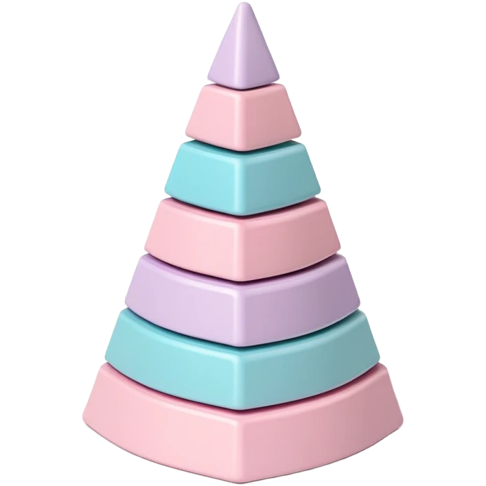 pastel pink stacking pyramid toy for babies and toddlers emoji