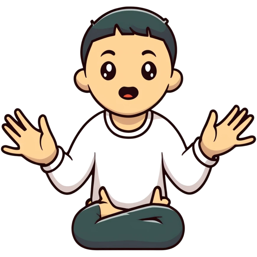 anxious man with hands outstretched in begging position with worried fearful expression emoji