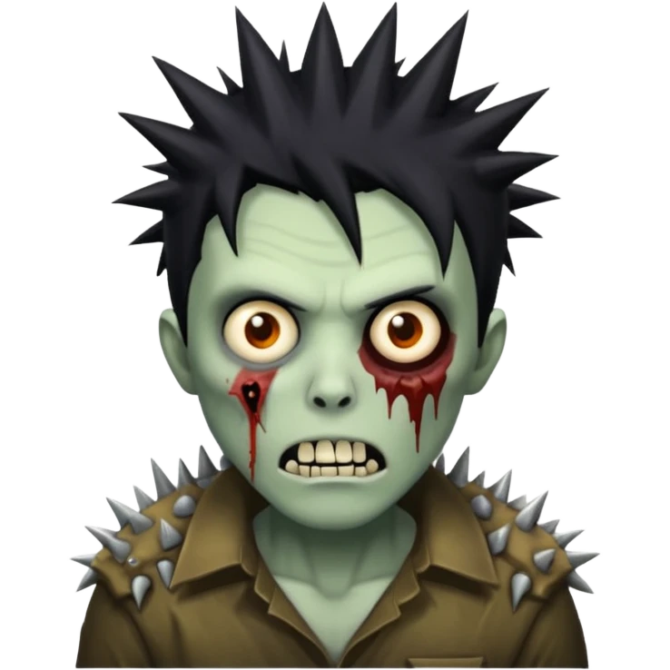 spiky haired zombie emoji