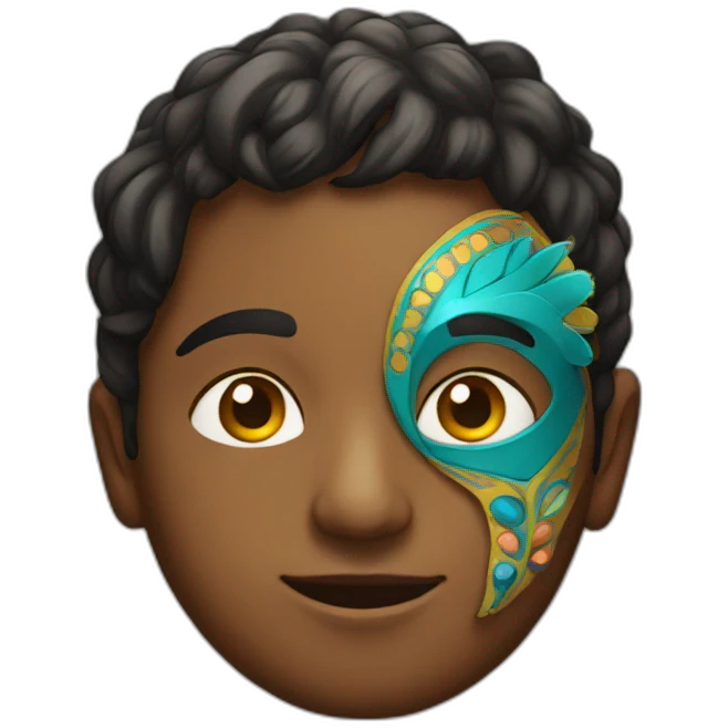 indian boy with carnival mask emoji