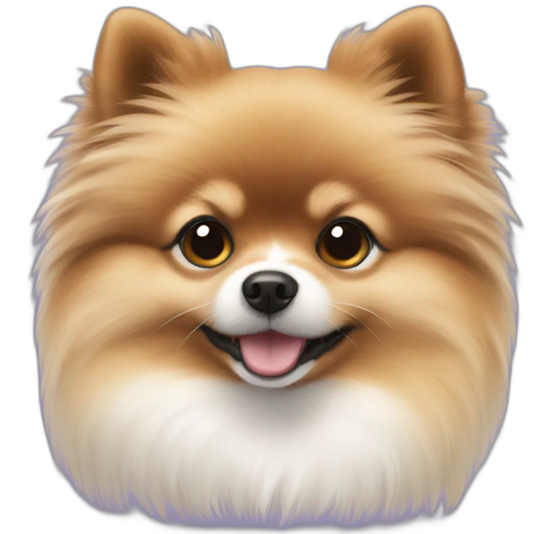 Pomeranian with dark and white hair emoji